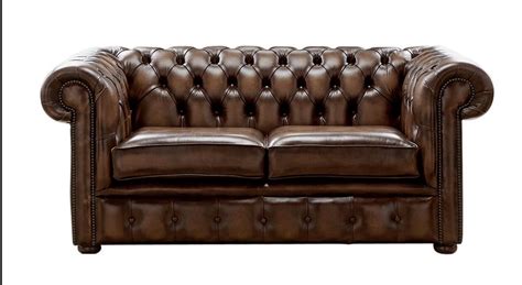 Designersofas4u Antique Brown Leather Chesterfield Sofa