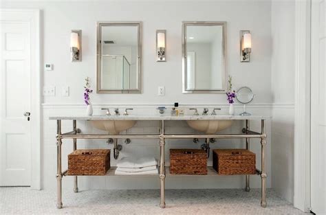 Modern bathroom mirror with shelf. 15 Photo of Brushed Nickel Wall Mirror for Bathroom