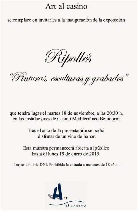 Invitación Inauguración Exposición Ripollés En El Invitaciones