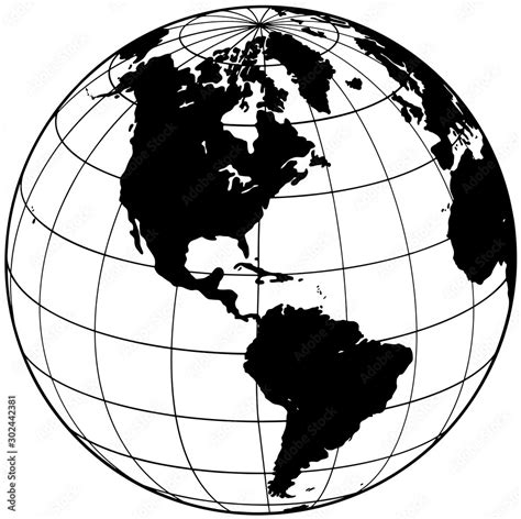 Black And Transparent Isolated Globe Modern Drawn Element Earth