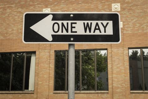 One Way Sign Stock Image Image Of Left Post Decision 97708627