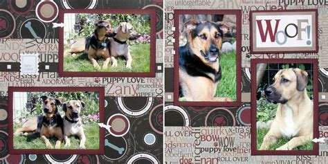 Woof 85x85 Dogs Scrapbook Layout Created By Jill E Kulchinsky