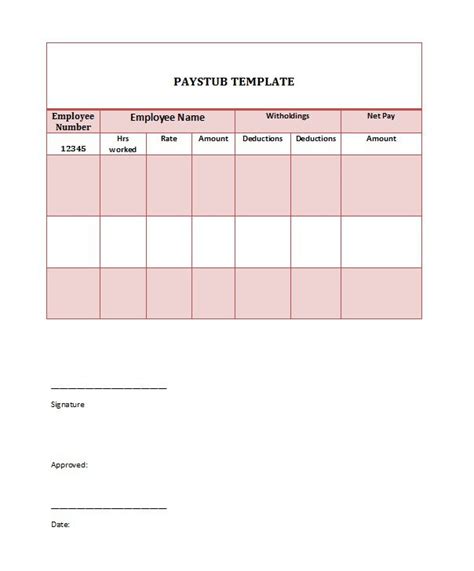 Free Paycheck Stub Templates Blank Weekly Word Excel