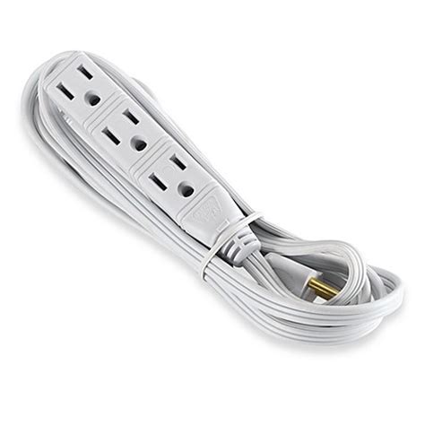Pinfox 10ft 18 gauge 3 prong heavy duty replacement power supply cord cable 110v 115v 120v pigtail for. GE 8-Foot 3-Prong Extension Cord in White - Bed Bath & Beyond
