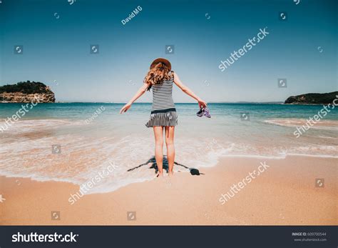 Woman Her Back Entering Into Beautiful Stock Photo 609700544 Shutterstock