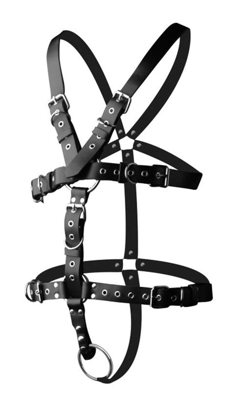 Strict Leather Premium Locking Leather Cock Ring And Anal Plug Harness