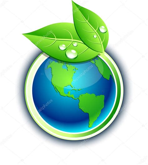 Earth Eco Button Stock Illustration By Maxborovkov