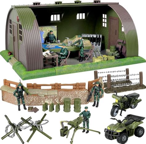 Kids Toys Military Army Base Barrack Command Center Play Set Boys