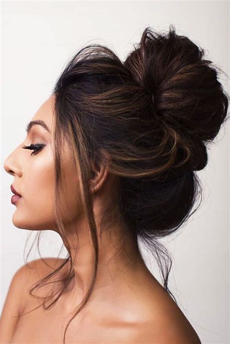 High Bun Hairstyle With Gown Hairstyle Guides