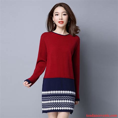 Dcouvrez nos slections femme fashion et mode. Pull Jacquard Femme Robe Pull Pullovers Tricots En Maille ...