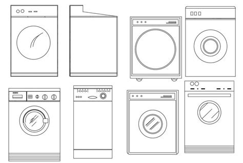 Washing Machine Front Load CAD Blocks Free DWG File Cadbull