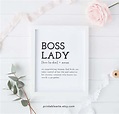 Boss Lady Definition Boss Gift Printable Office Decor | Etsy