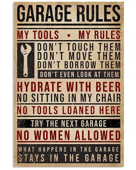 Garage Rules Mechanic Shirts Apparel Posters Are Available At Ateefad