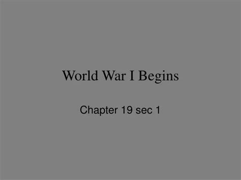 Ppt World War I Begins Powerpoint Presentation Free Download Id