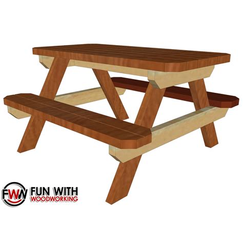 Kid Sized Picnic Table Digital Plans Fun With Woodworking