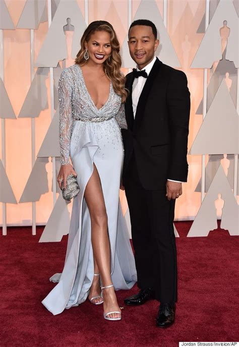 Chrissy Teigen John Legend 2015 Oscars Evening Gowns Formal Evening