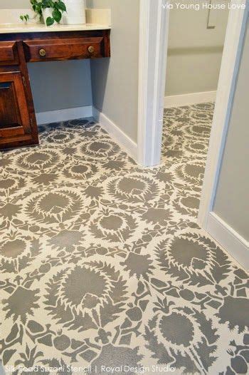 Diy Stencil Painted Floor Round Up Aka Faux Cement Tile D I Y