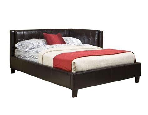 rochester corner bed trim contemporary black queen uphol