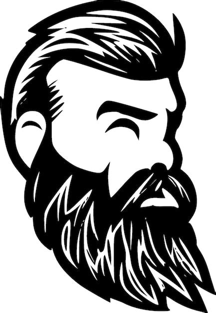 Premium Vector Beard Black And White Isolated Icon Vector Illustration