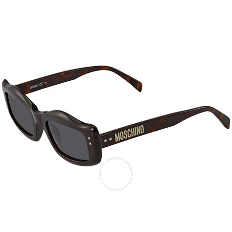 Moschino Grey Blue Rectangular Ladies Sunglasses Mos029 S 086 Ir 51 21 140 Mos029 S 086 Ir 51 21