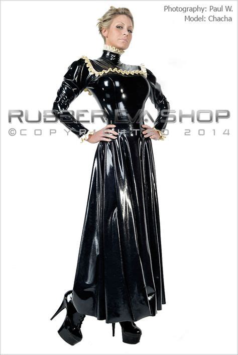 Long Flared Rubber Governess Dress Rubber Dresses Rubber Eva Shop Femdom In 2019 Latex