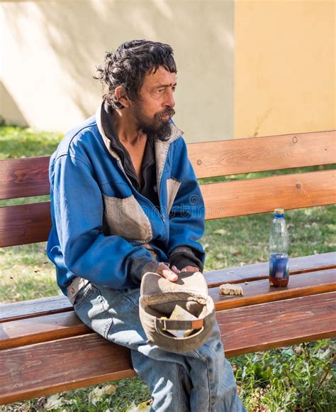 Homeless Man On The Street Of The City Stock Photo Image Of