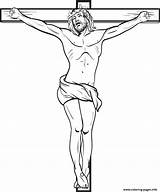 Coloring Crucified Jesus Printable sketch template