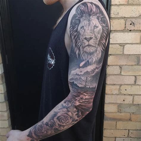 Lion Half Sleeve Tattoos
