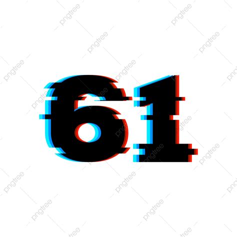 グリッチ番号61透明な背景上のベクトルイラスト画像とpngフリー素材透過の無料ダウンロード Pngtree