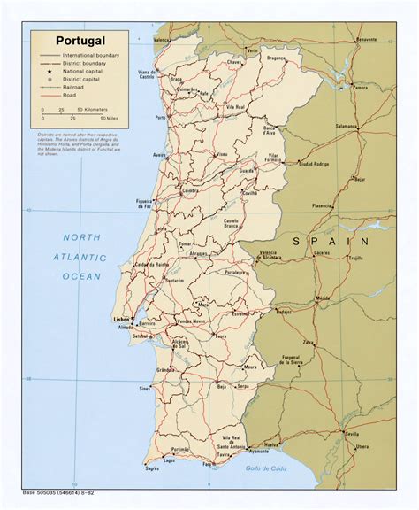 Grande Detallado Mapa Pol Tica Y Administrativa De Portugal Con