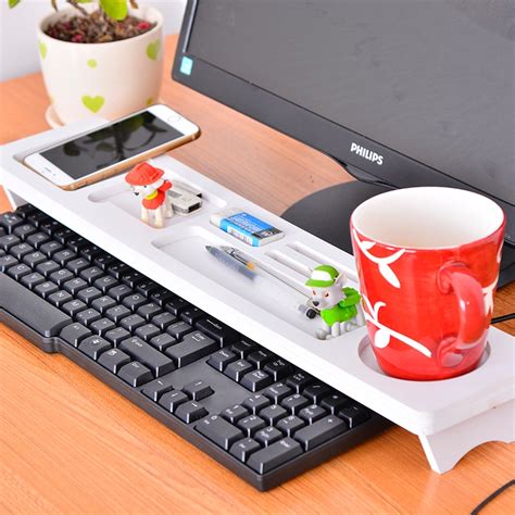 Multi Functional Desktop Computer Keyboard Storage Racks Office Desk