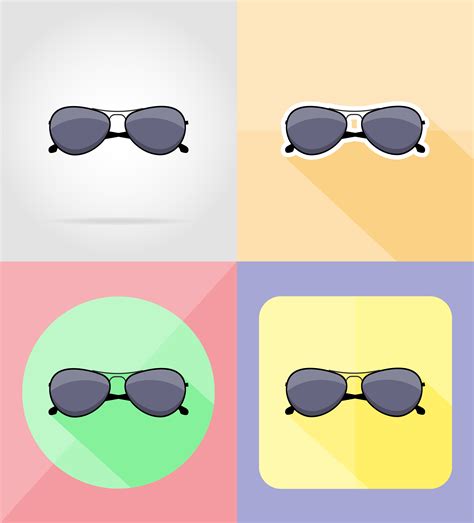 Men Sunglasses Flat Icons Vector Illustration 510460 Vector Art At Vecteezy