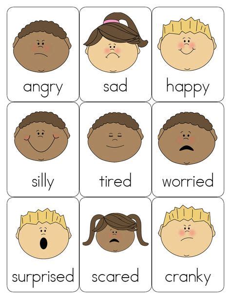 Flashcards Emociones Más Aprender Ingles Para Niños Inglés Para