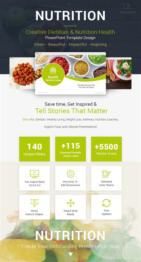 Diet And Nutrition Powerpoint Template Designs Slidesalad