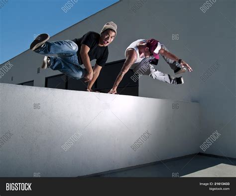 2 Men Doing Parkour Image And Photo Free Trial Bigstock