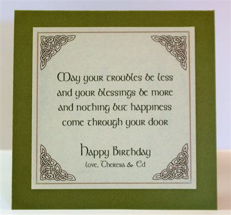 Irish Birthday Blessing Inside Card Irish Birthday Blessing Birthday