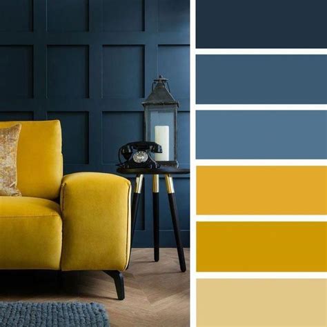 14 Ways To Bright Your Home Up With Yellow Mustard Color Navy Blue