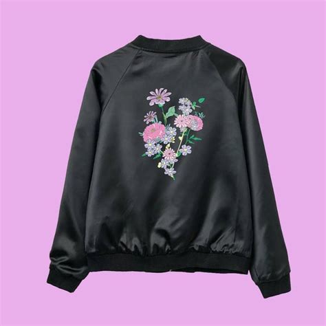 Koko High Quality Soft Grunge Flower Patch Create Your Own Bomber Ja