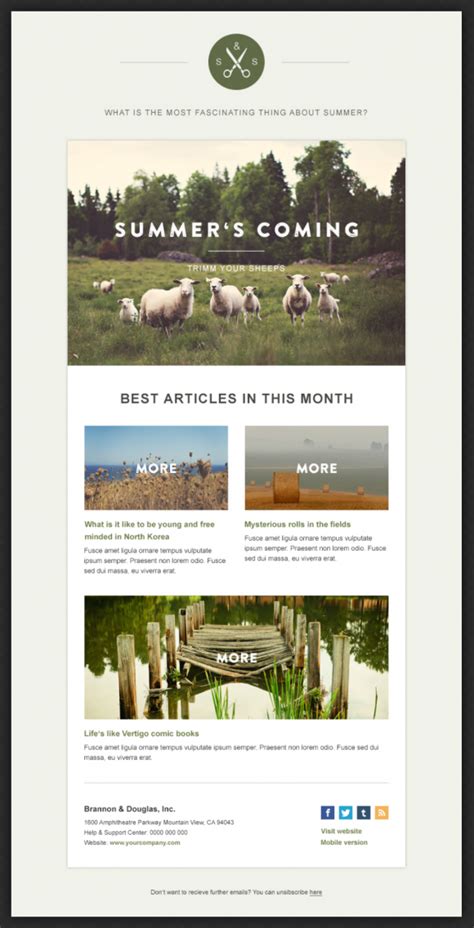Green Village Newsletter Beautiful Email Newsletters Email Template