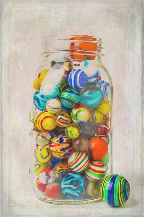 Glass Jar Of Colorful Marbles Photograph By Garry Gay Fine Art America