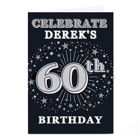 Buy Personalised 60th Birthday Invitation Silver Stars For Gbp 179