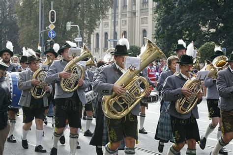 Free Download Oktoberfest Costume Parade Brass Band Large Group Of