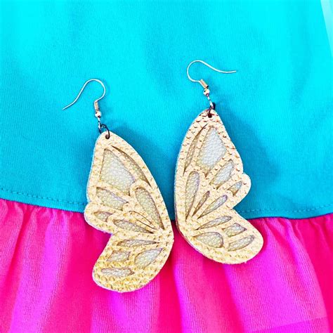Diy Cricut Faux Leather Butterfly Earrings Amy Romeu