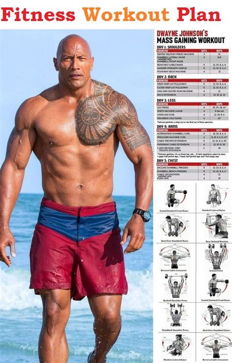 Fitness Workout Plan Dwayne Johnson Workout Workout Gym Routine Workout