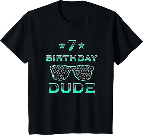 Youth 7th Birthday Shirt Boy Birthday Boy Shirt 7 Birthday Dude T Shirt