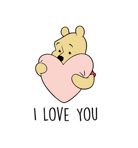 Valentines Day Winnie The Pooh Disney Heart I Love You Card Etsy