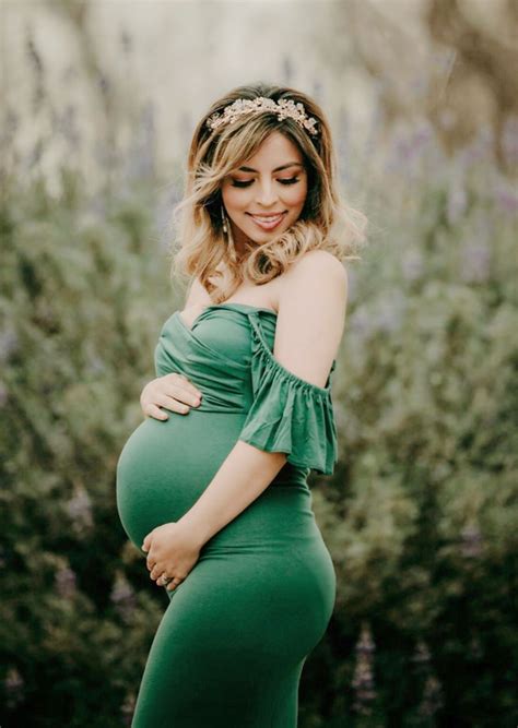 Green Maternity Dress Photoshoot Couple Maternity Poses Green