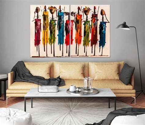 Abstract African Wall Art Masai Canvas Print Colorful African Etsy