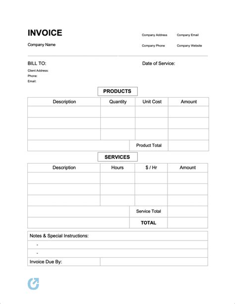 Free Printable Invoice Template Pdf Word Excel Printable Invoices Vrogue