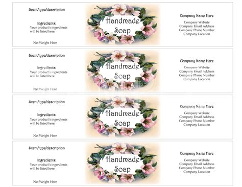 Printable Free Handmade Soap Label Template 10 Soap Label Templates